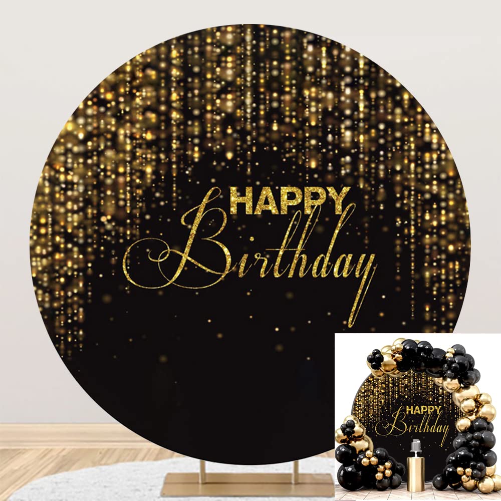 Telón de fondo redondo de 7.5 x 7.5 pies, diseño de arco bokeh, fondo de arco bokeh, fondo de arco para fotografía, niños, adultos, decoración de fiesta de cumpleaños, accesorios de cabina de