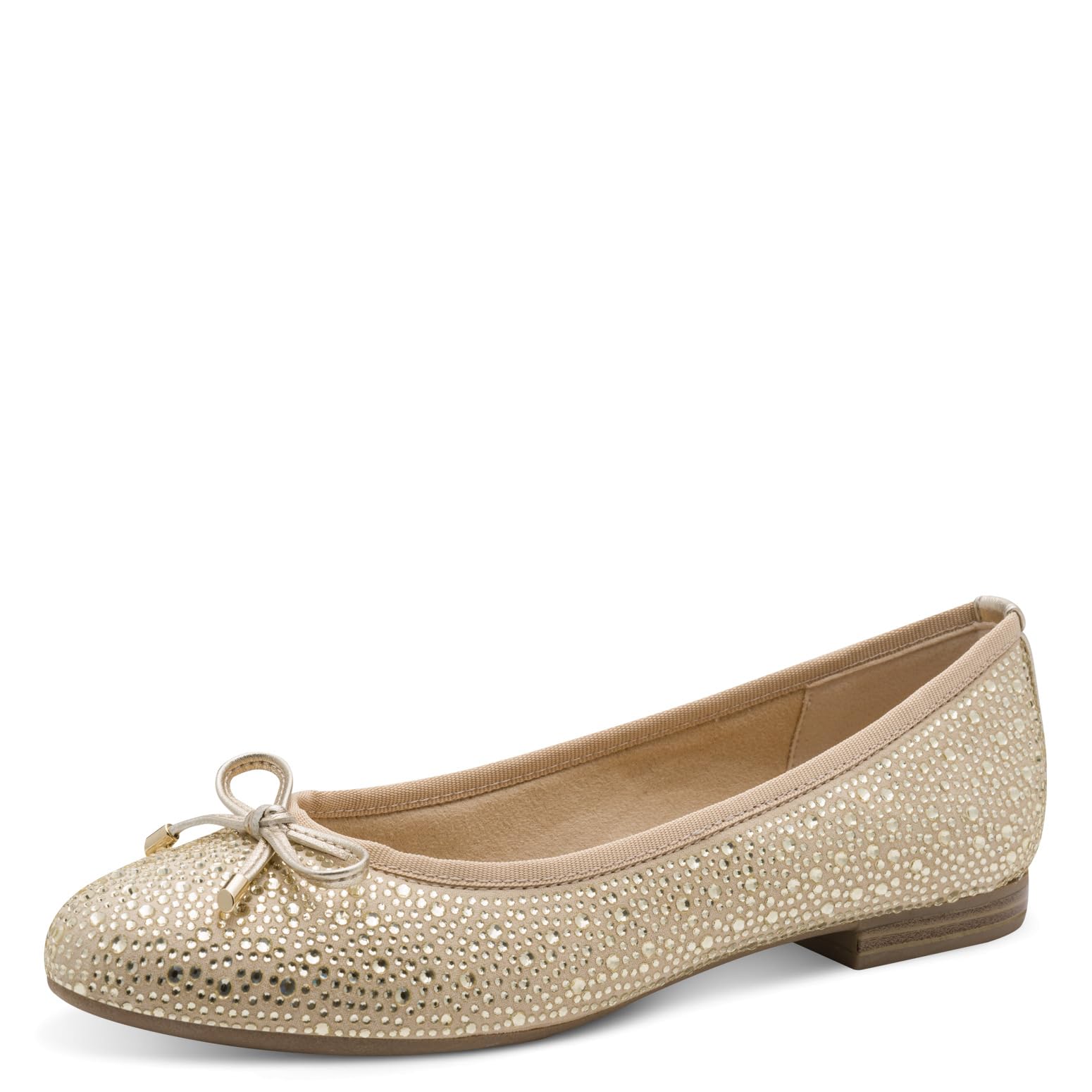 Marco Tozzi Women Ballet Flats Soft Feel Me Footbed Soft Lining Vegan Modern, Beige (Nature), 8.5 UK