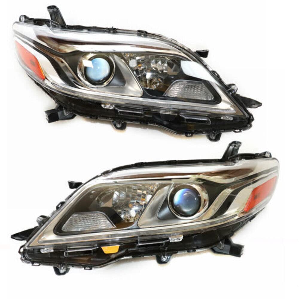LYNICESHOP Front Headlight, Clear Headlight for Toyota Sienna 2015-2020 Xenon with LED DRL Assembly Headlights, Assembly Replacement Factory Headlamp (Driver + Passenger Side)