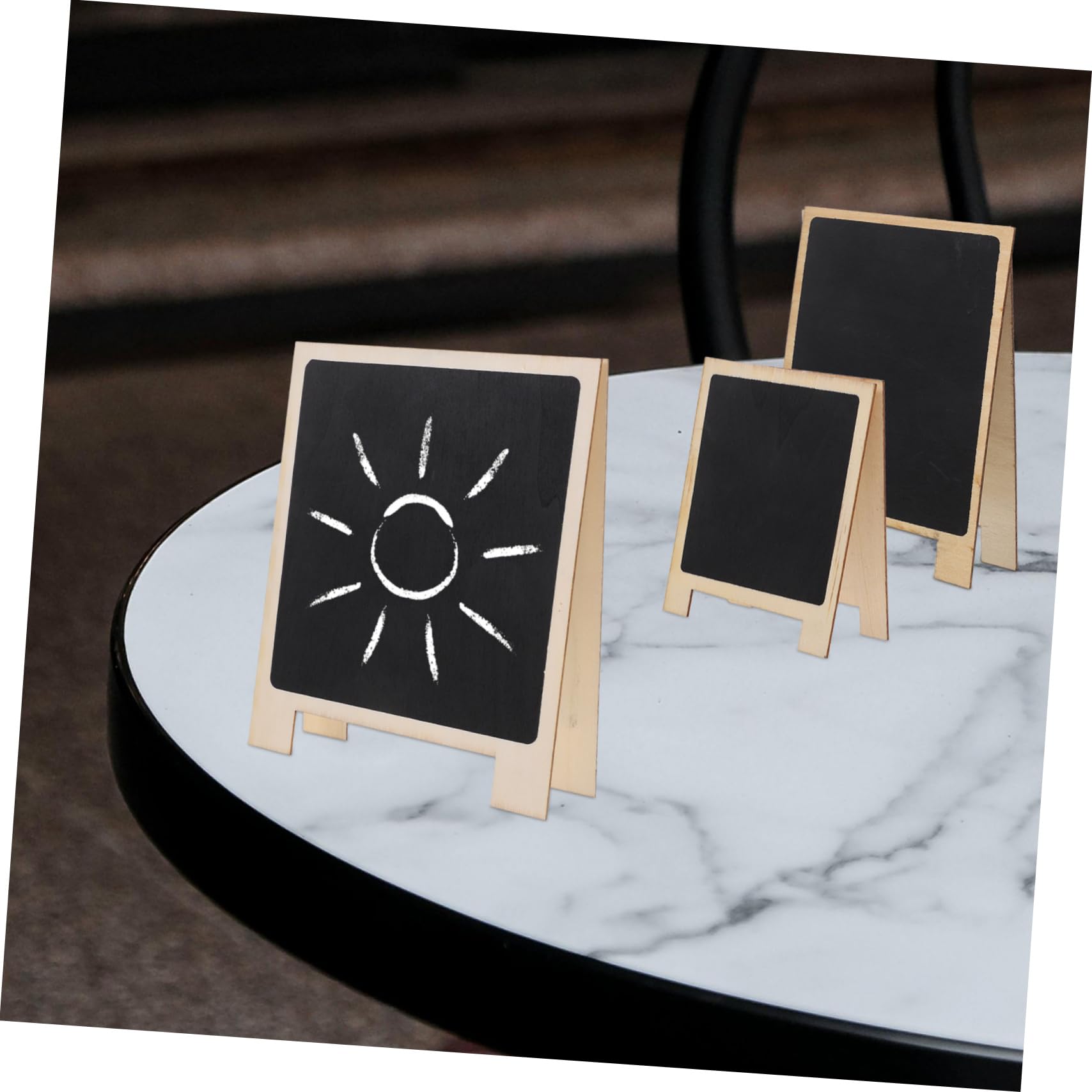15stücke Teiliges Mini-kreidetafel Mit Holzrahmen Multifunktionale Tischtafel Für Hochzeiten Partys Und Restaurants Und Platzsparend Für Beschriftungen