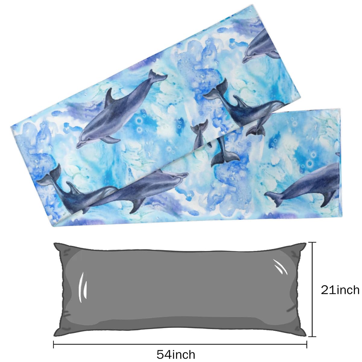 Large Pillow Case For Body Pillow WINTYE Cute Dolphin Sea Body