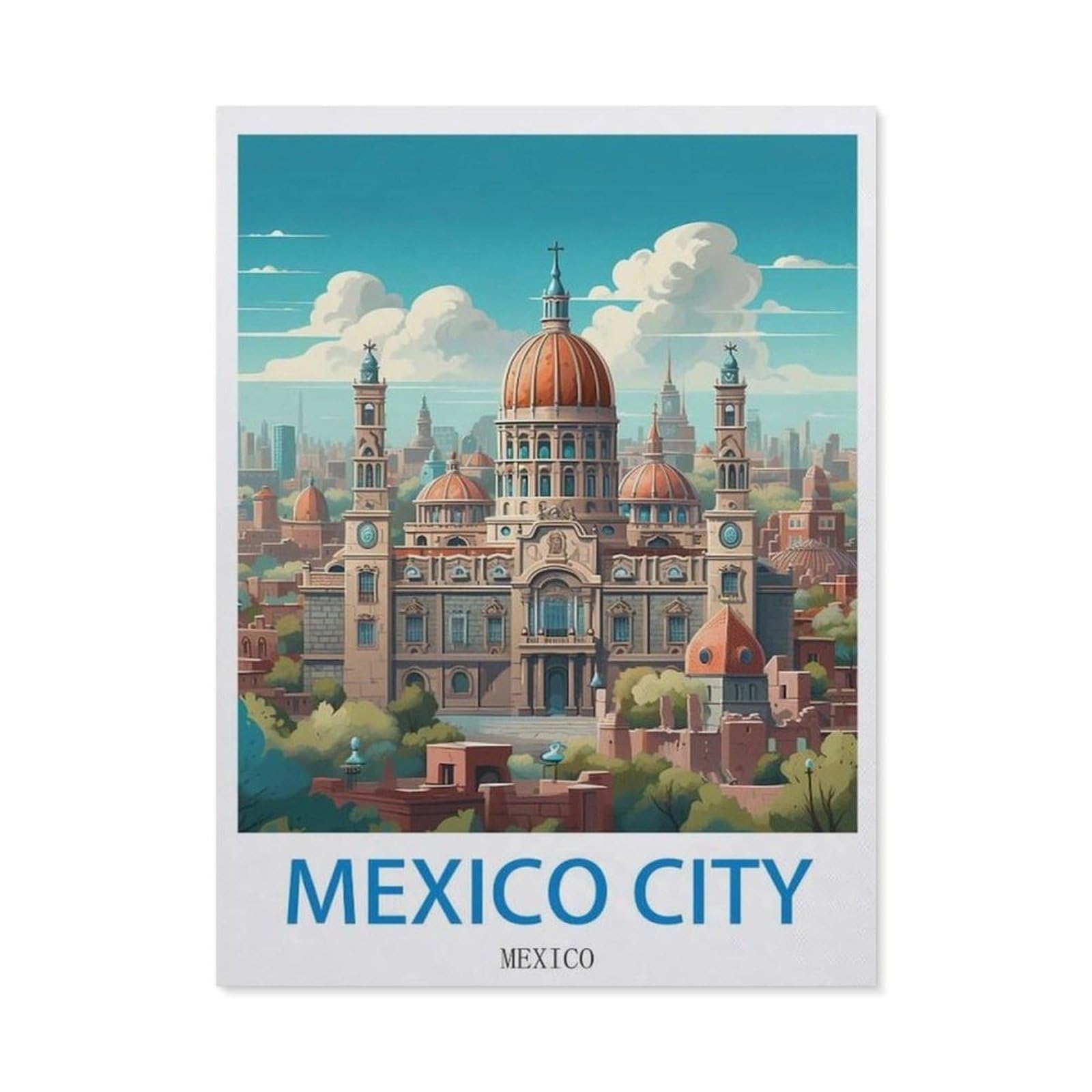 Vintage Metal Tin Sign，Mexico City Mexico，Bath Room Decor, Nursery Decor, Home Decor, Bathroom Wall Art Tin plaque(20x30cm）8x12 inch-EC84