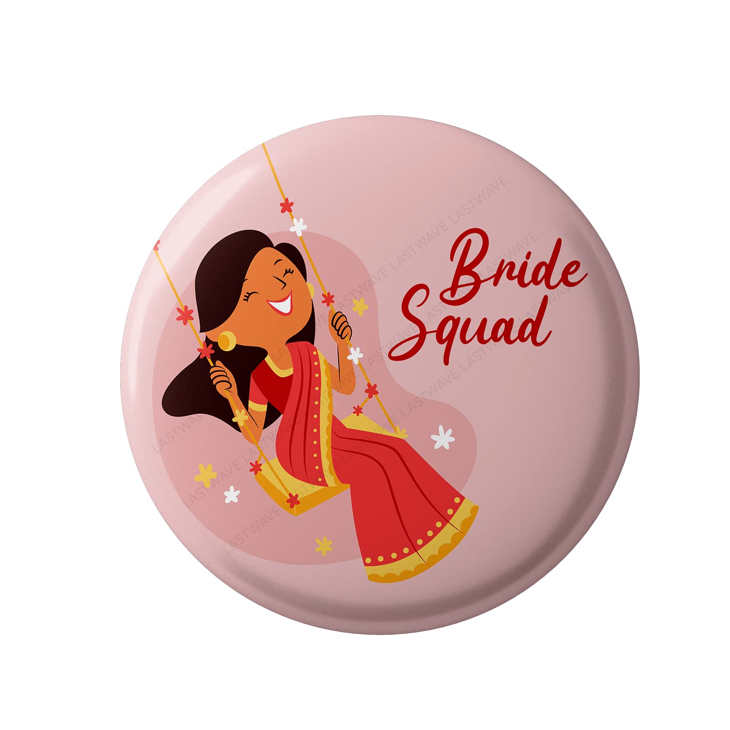 Lastwave Wedding Badge Collection, Bride Squad Badge - BS01, Bride Squad Pins | props for wedding bride and groom squad | Graphic Printed Pin Back Badge for Wedding