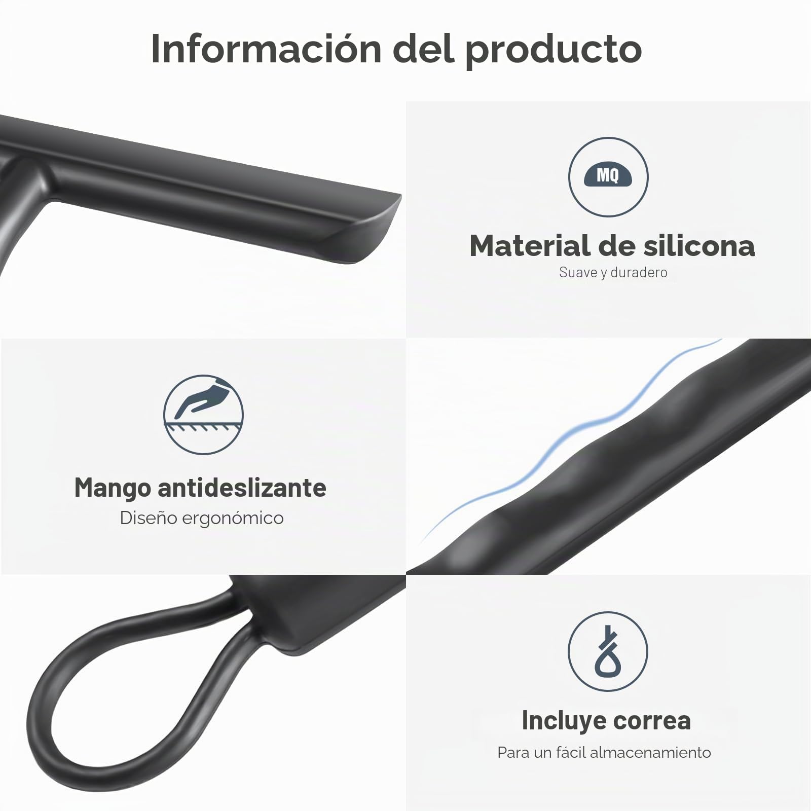Vinabo rasqueta limpiacristales Ducha,Limpia Cristales mamparas Ducha, Limpia mamparas con Soporte para Ducha, baño, Azulejos, Espejos, Ventanas (21 cm, Negro) (Paquete de 5)