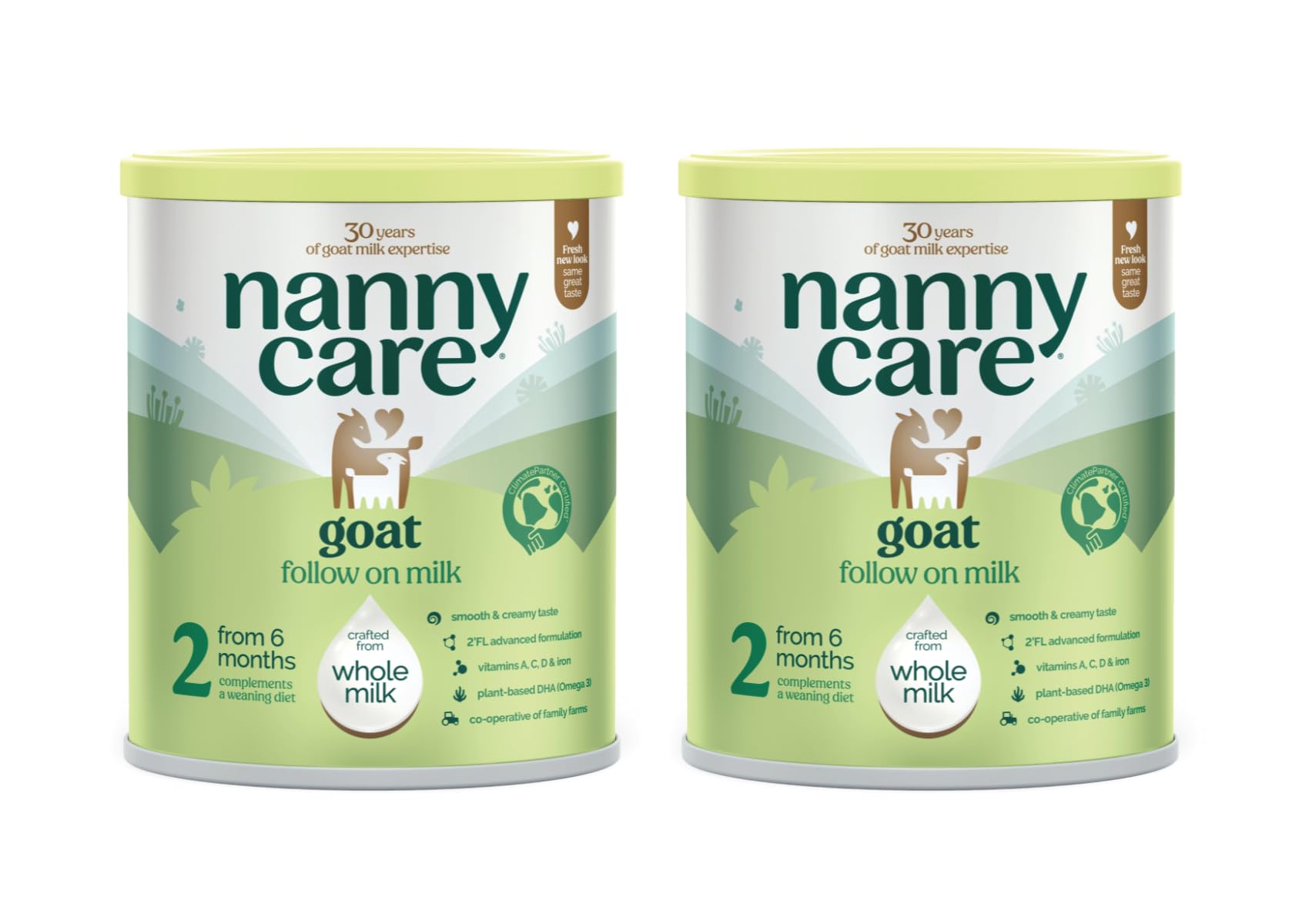 Nannycare Goat Based Follow On Milk – Stage 2 (6–12 Months) | Baby Powder Made from Whole Goats Milk | Nutritionally Complete Formula for Combination or Bottle Feeding – 800g - Pack of 2