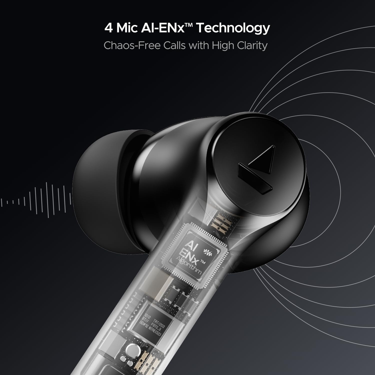 boAt Airdopes 300 TWS In-Ear Earphones with 4 Microphones AI-ENx™, Spatial Audio, 50 Hours Playtime, Multipoint Connection, ASAP™ Charging, Beast™ Mode, Hearing Aid App Support (Gunmetal Black)