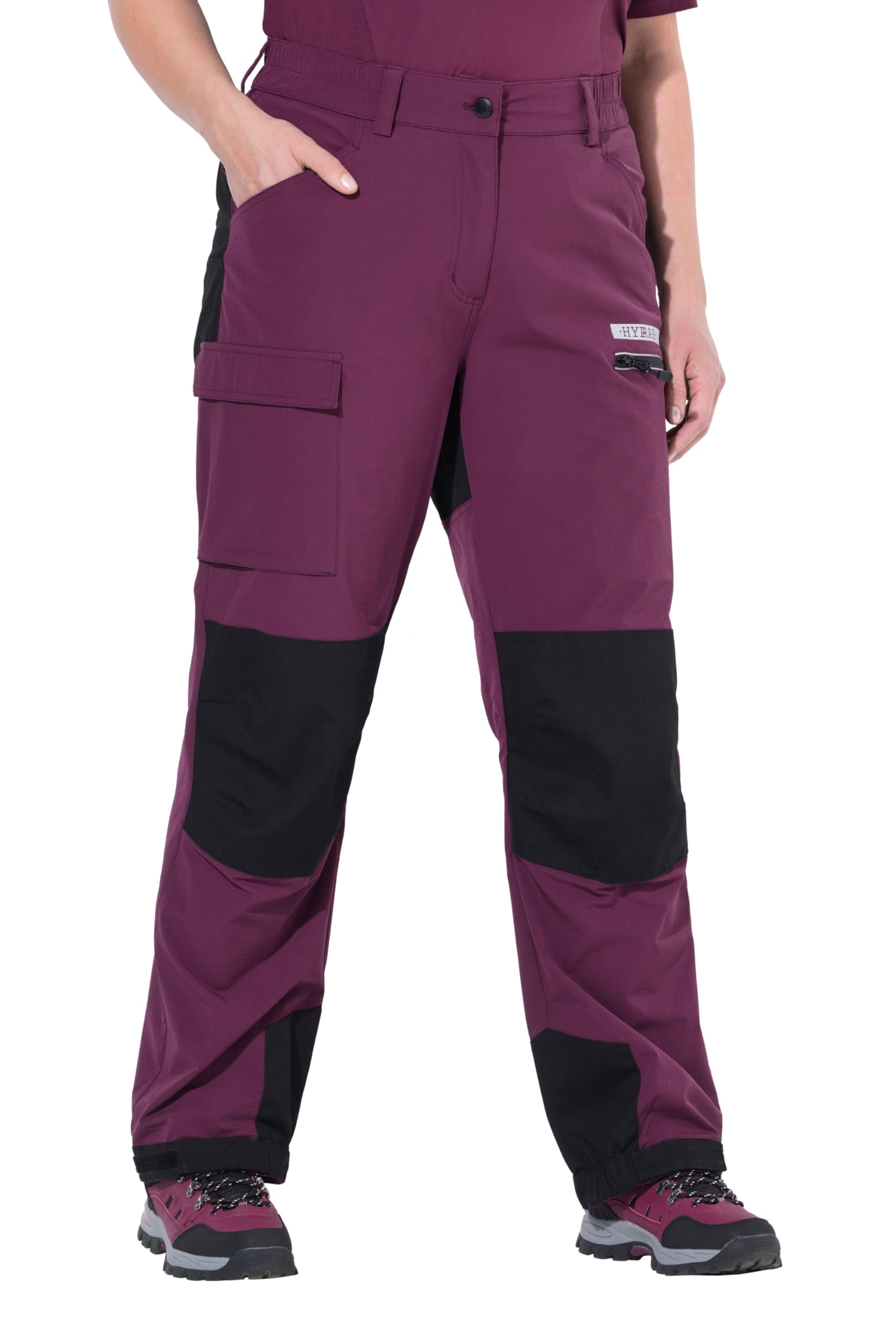 Ulla Popken Damen große Größen Übergrößen Plus Size HYPRAR Hybrid-Trekkinghose, Reflektor, Klettriegel 807803