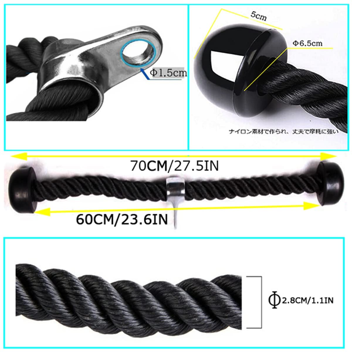 Amazon.co.jp: V字型トライセップロープ ケーブルアタッチメント