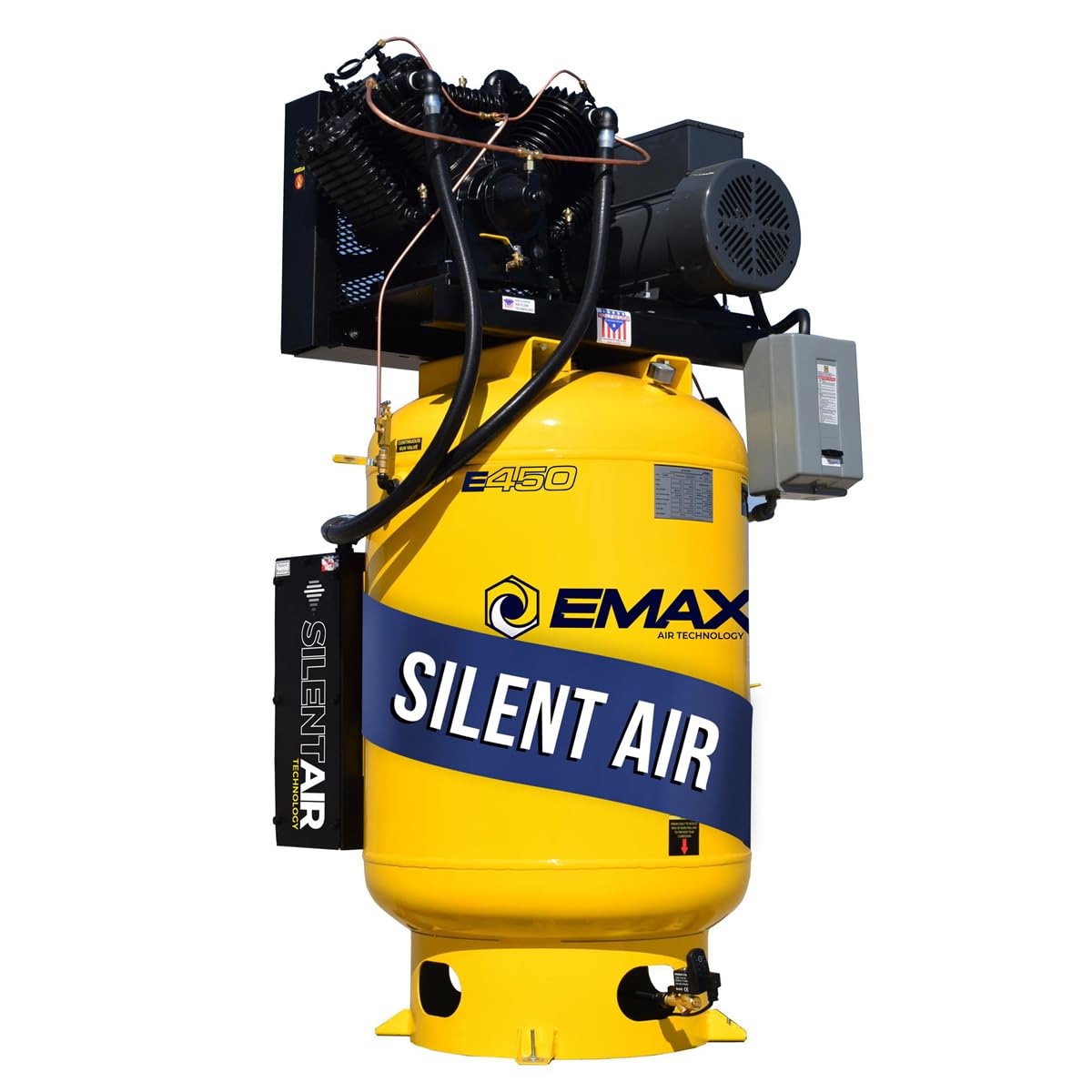 7.5 HP Quiet Air Compressor, Vertical, 1 PH, 80-Gallon, Industrial Plus Series, Model ESP07V080V1 by EMAX Compressor