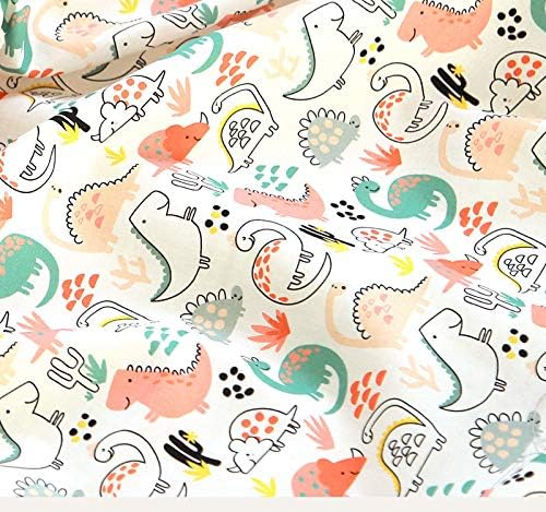 Amazon 韓国生地 かわいい 恐竜生地 コットン100 シーチング Korean Animal Dinosaur Fabric 45cm X 110cm 布 生地 通販