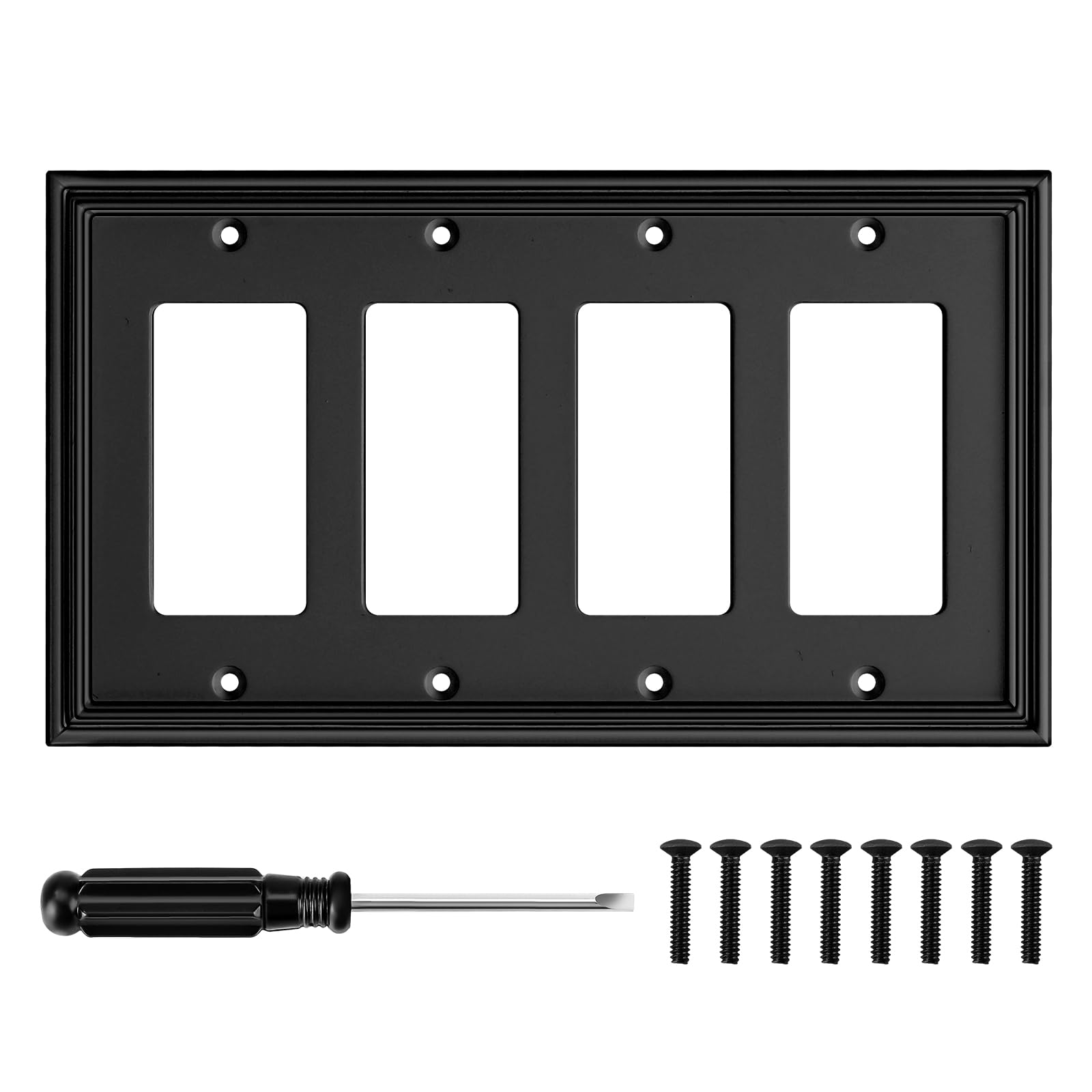 Black Decorative Outlet Covers - 4 Pack -15