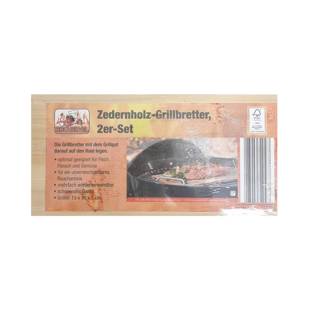 Zedernholzbrett zum Grillen 2er Set - SAADAT Grillbretter, Räucherbretter aus Zedernholz hergestellt aus 100% natürlichem