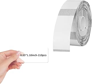 Labels Maker Tape for D11/D110/D101 Printer, Self-Adhesive Waterproof Label Sticker for Name File Folder Office School Travel Clothes Address Home Organized Small Business(0.55*1.18inch-210pcs Clear)