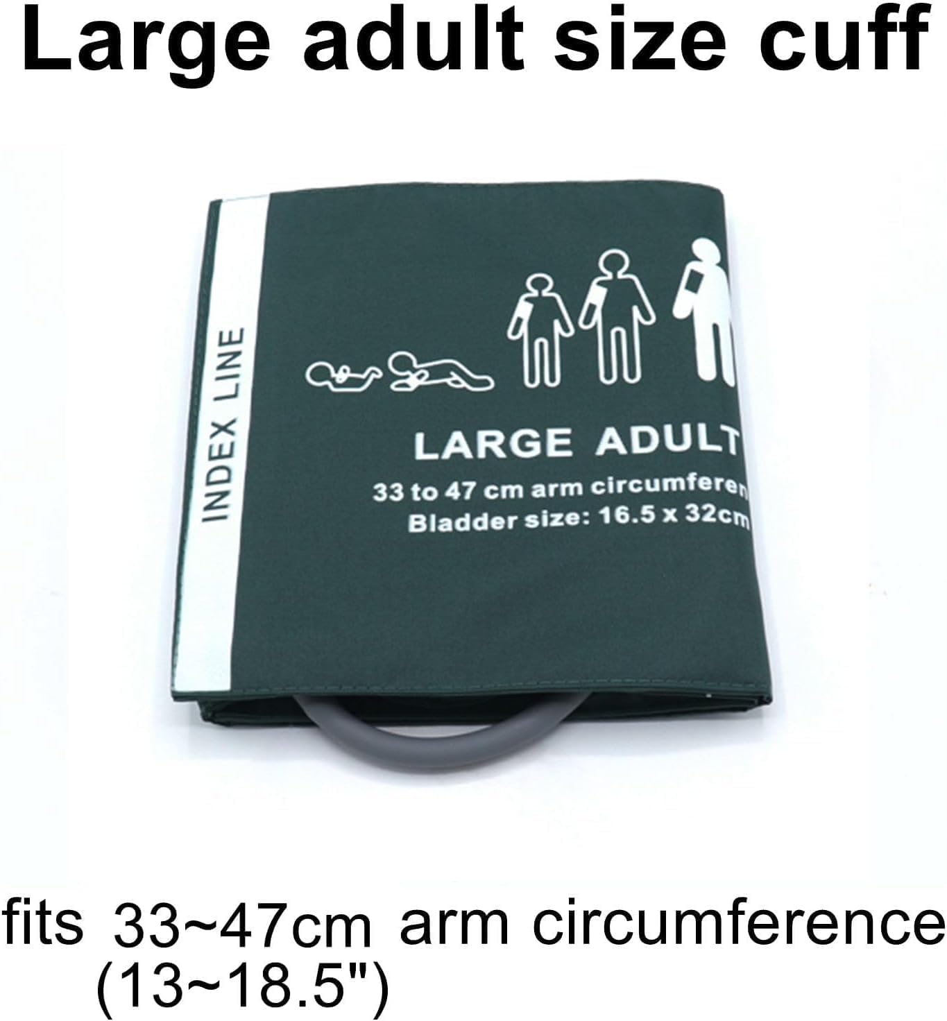 Manchette PNI universelle pour adultes de grande taille, brassard de tension artérielle de remplacement en nylon réutilisable à tube unique de 33 à 47 cm