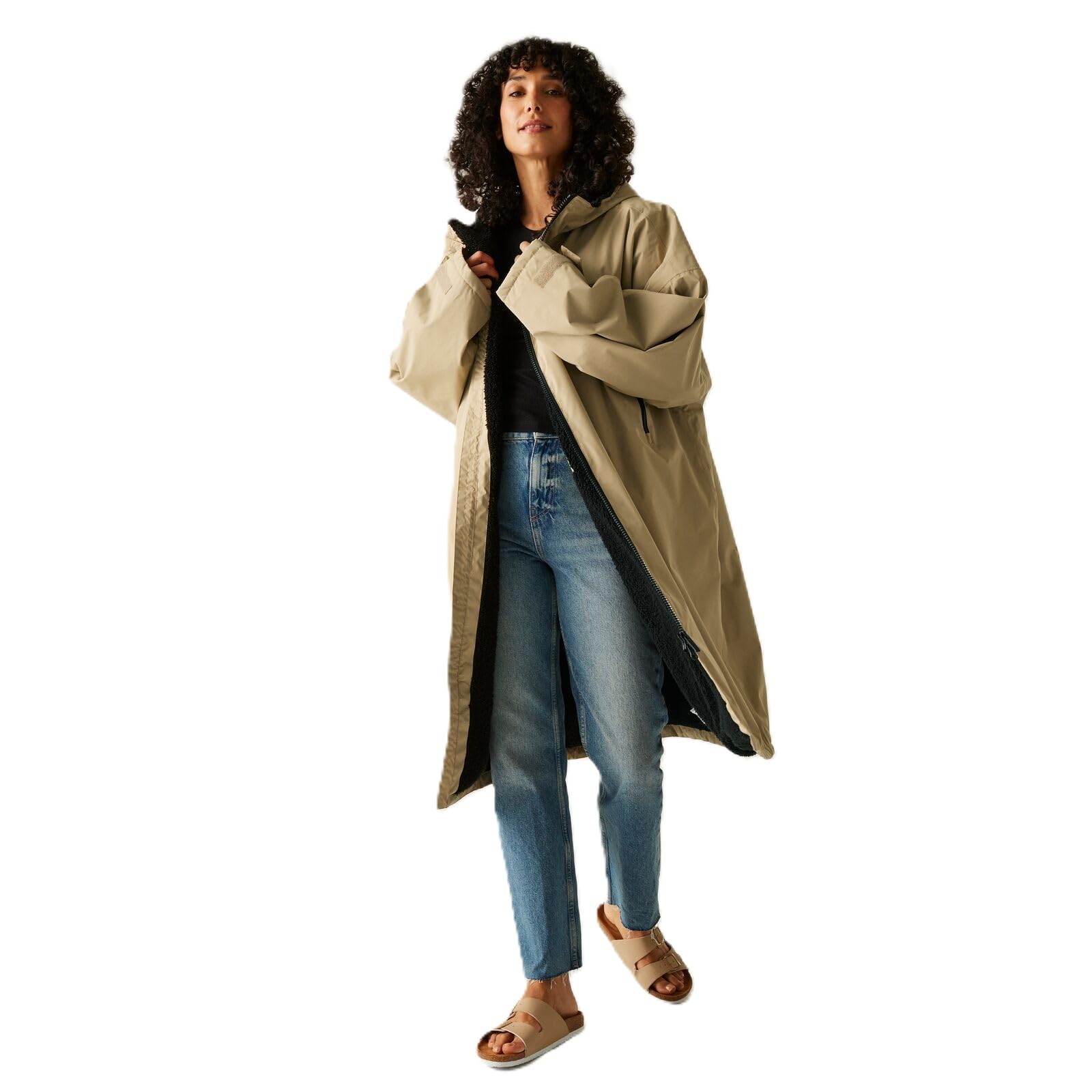 Regatta Outdoor Active Unisex Waterproof Changing Robe - Oat/Black - SM