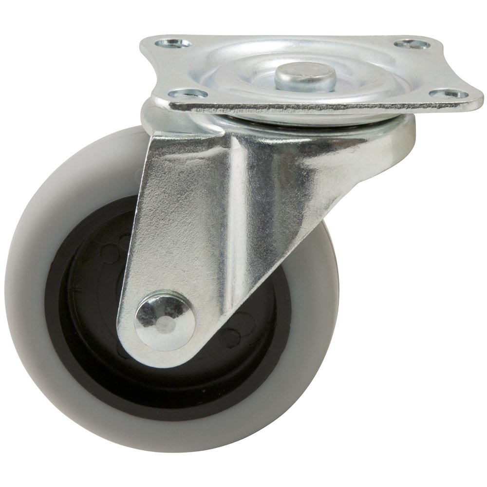Titan 3" Thermoplastic Rubber (TPR) Swivel Caster, 110-lb. capacity, Gray, 3 Inch - Image 3