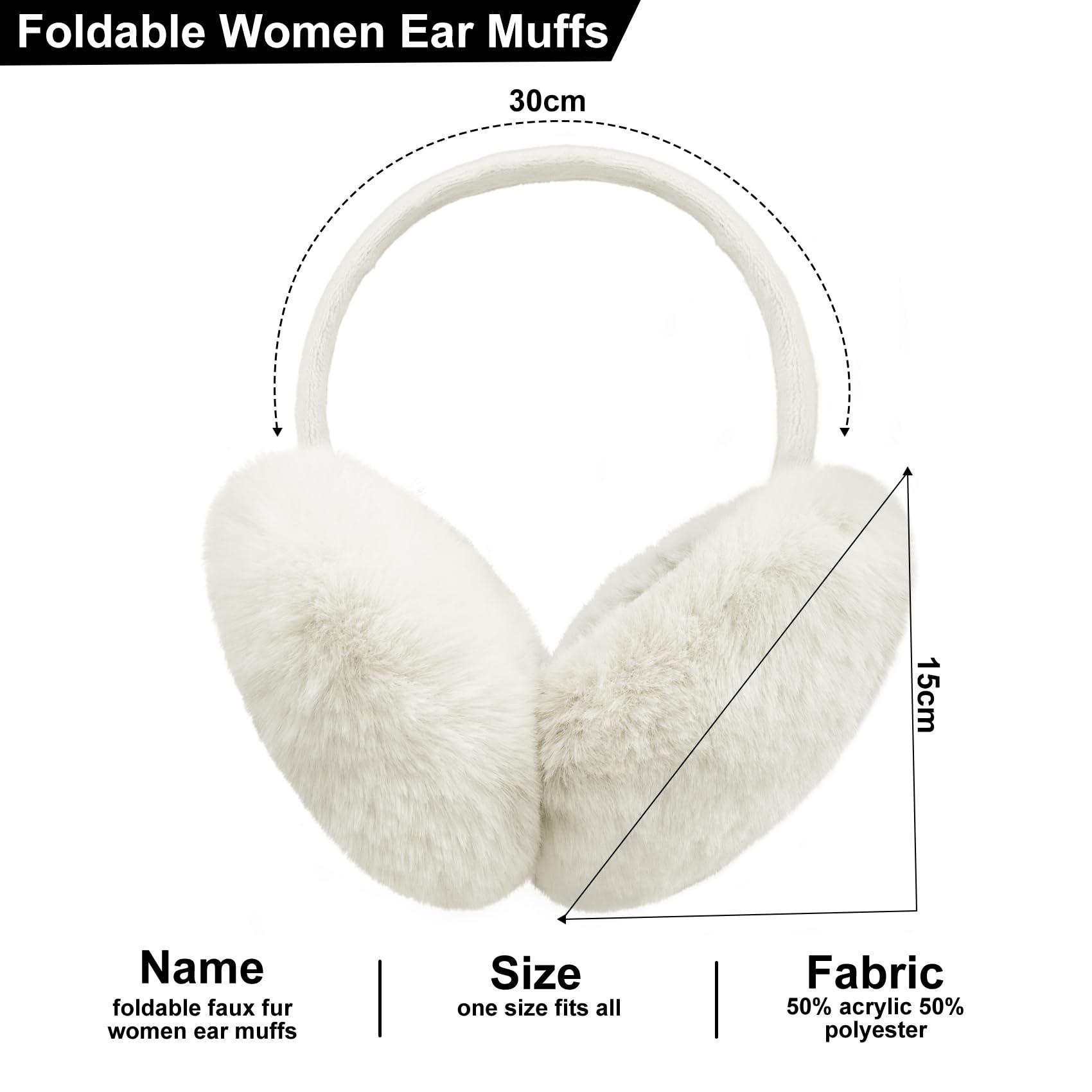 Justay Comf Earmuffs Invernali, Paraorecchie Invernali da Donna in Peluche Paraorecchie Inverno Paraorecchie per Esterno Paraorecchie Caldi di Peluche(Taglia unica/Marrone)