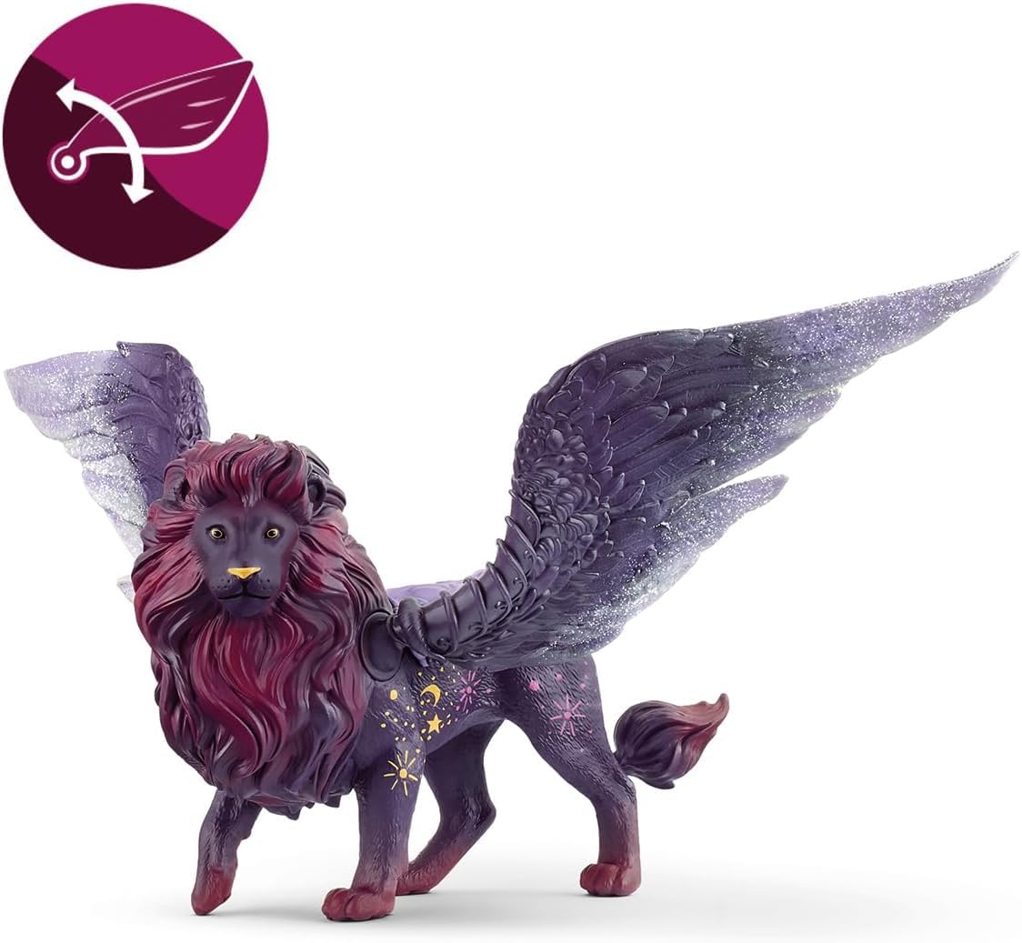 SCHLEICH BAYALA | Leone lunare 70837 | figura con ali mobili che si illuminano al buio e magnete | splendide figure da collezione | personaggio da gioco da 5 anni | 28 x 14 x 13 cm