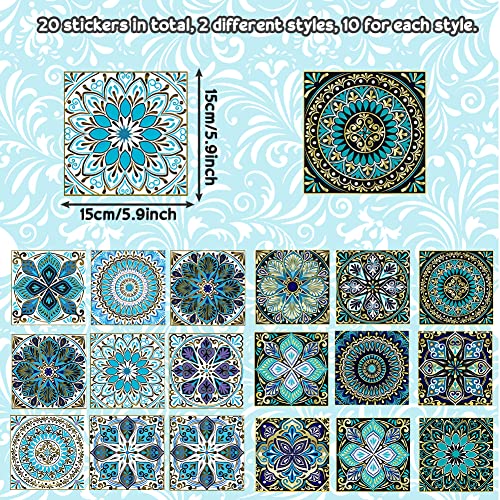 Fliesenaufkleber Qucumer 20 Stück 15×15 cm selbstklebend bunt