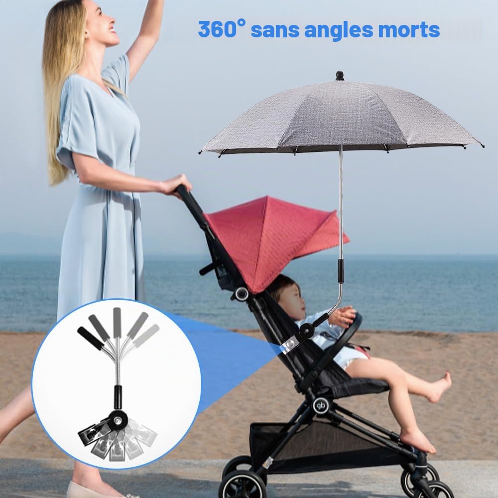 Mineup Parasol et universel Ombrelle UV 50+ pour poussette et Landau, 75 cm