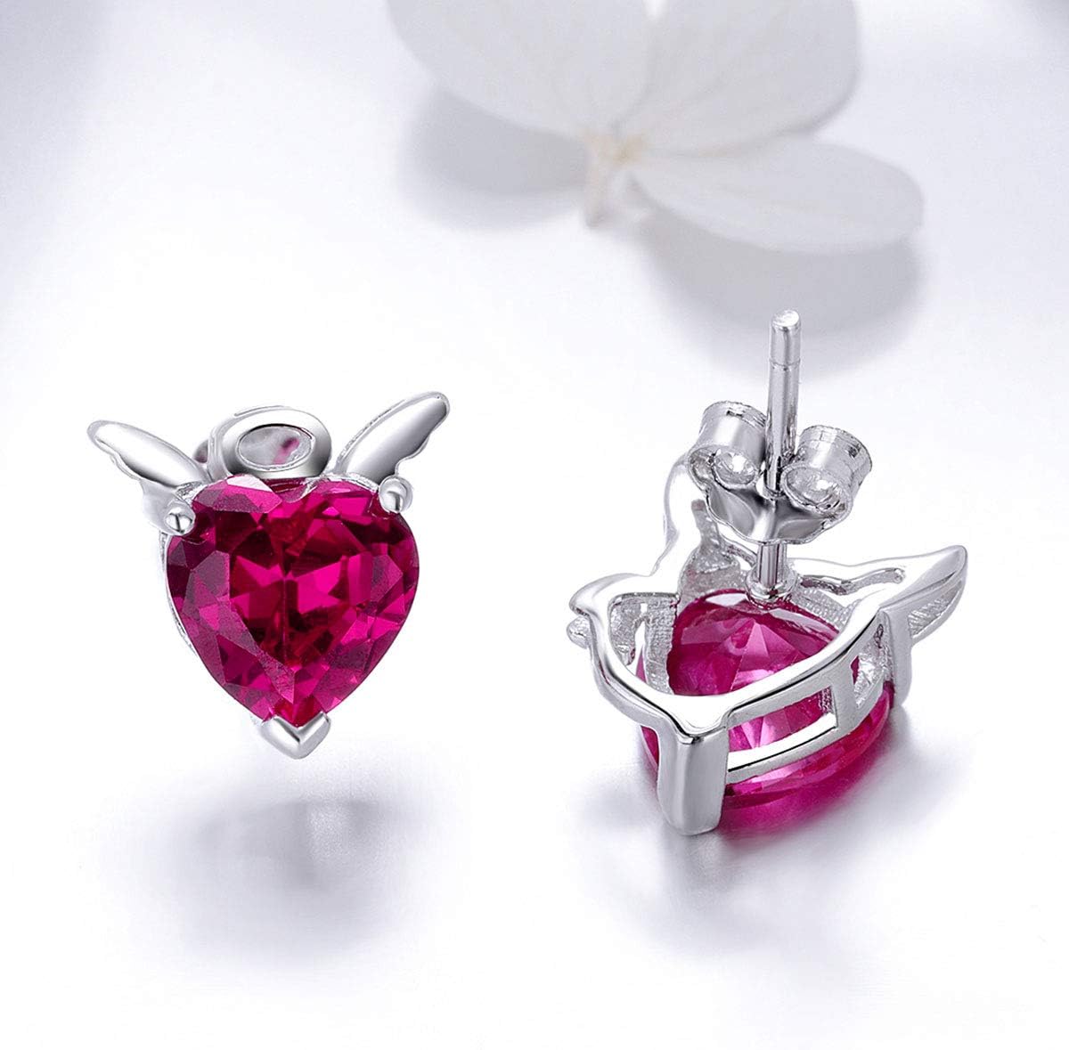 925 Sterling Silver Angel and Devil Heart Shaped Stud Earrings For Women Girl - Image 6