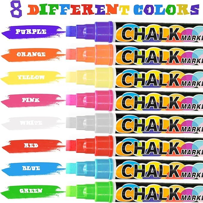 SMOOTHERPRO Liquid Chalk Marker Pen, 8 Colors - Image 2