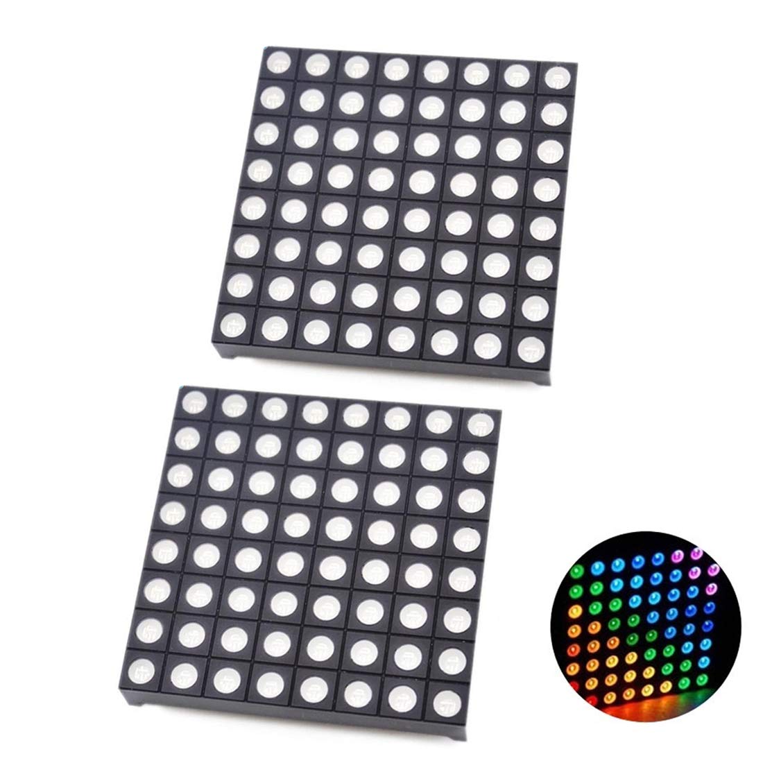 Hailege 2pcs 8x8 Matrix RGB LED Common Anode Full Colour LED Matrix ...