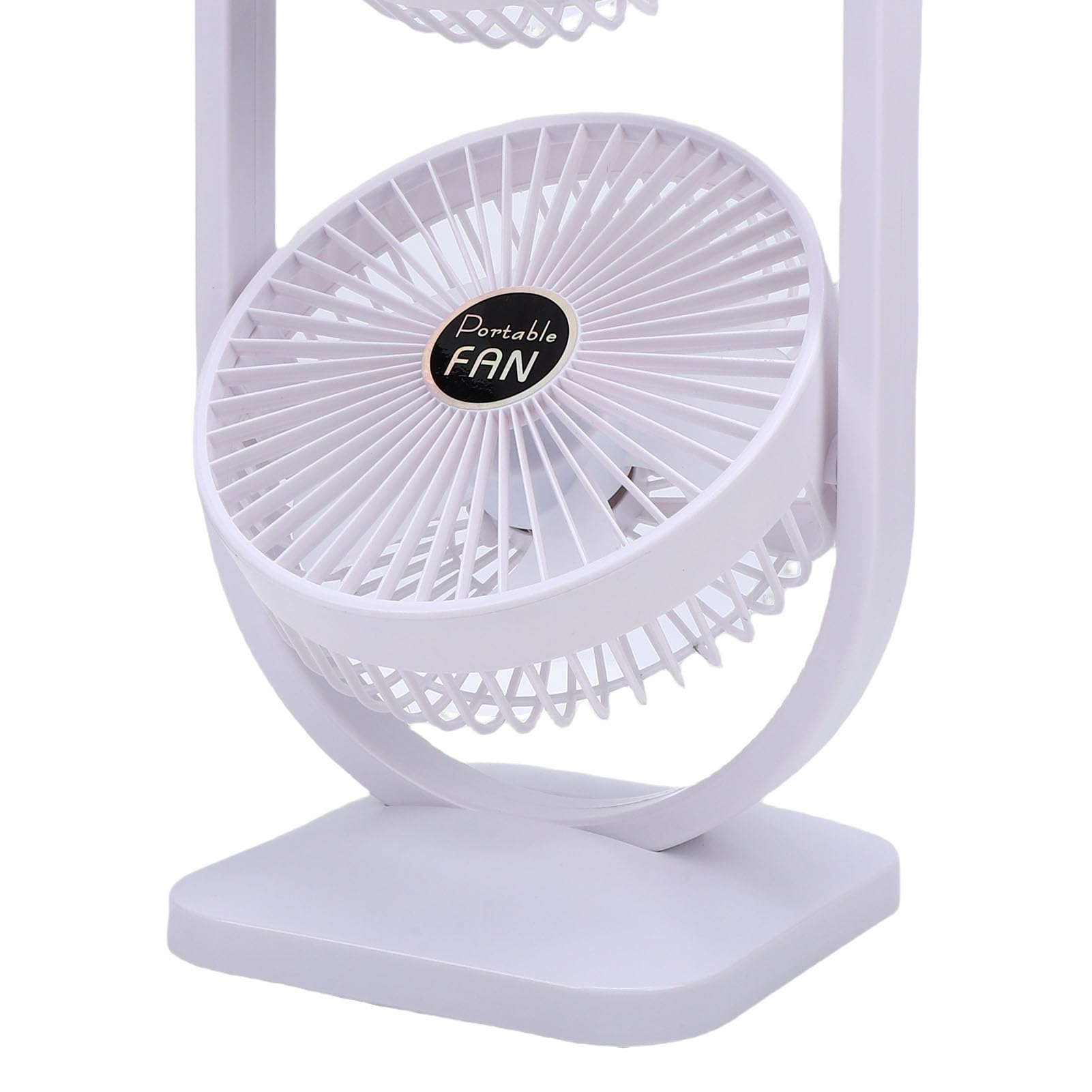Ventilatore da Tavolo Doppia Testa, Ricaricabile USB 3 Velocità Elettrico