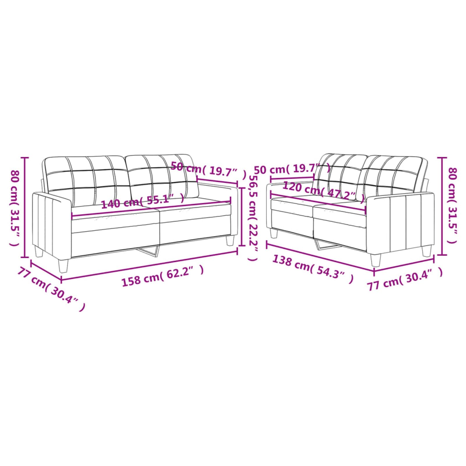 LAPOOH 2-TLG. Sofagarnitur mit Kissen Cappuccino-Braun Kunstleder, Sofa Mit Relaxfunktion, Couchgarnitur, Wohnzimmer Sofa, Couch, Sofa Set 3201362