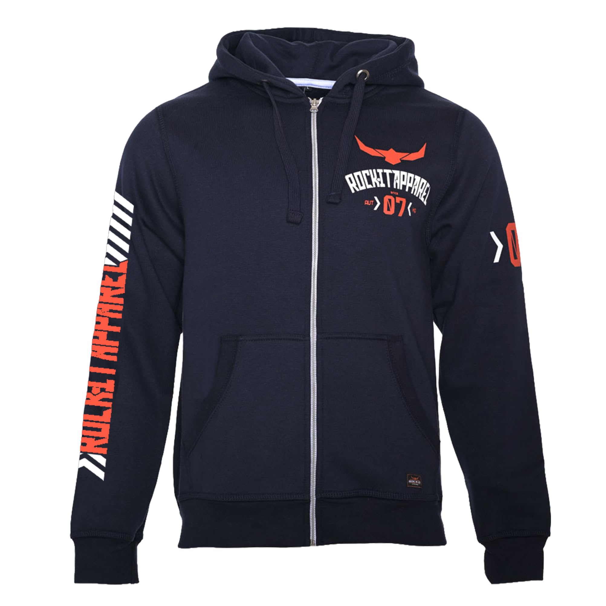 ROCK-IT Apparel® Veste à Capuche Sweat à Capuche zippé pour Homme Hoody Pullover Racer 07" Tailles S-5XL Sweat-Shirt Hoodie Gris et Bleu Marine