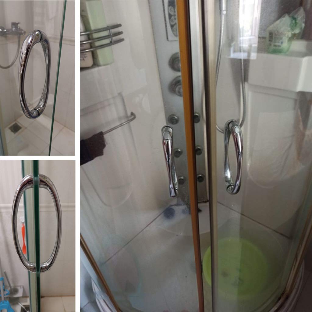 Mampara de ducha Conjuntos manija de la puerta |Baño de puerta del botón Sustitución de piezas de hardware for la puerta de cristal Ambos Lados Tire, 145 mm de agujero en agujero, cromo pulido