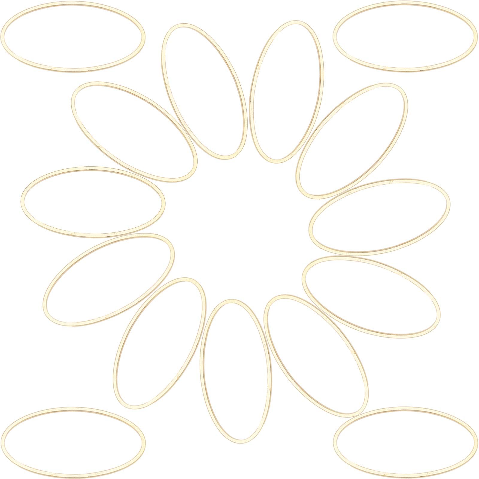 SUNNYCLUE 120pcs Open Bezel Charms Connector Charms Oval Blank Frame Stainless Steel Earring Pendant for Earring Making DIY Jewelry Making Findings