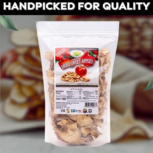 Miniatura 3 de Sunrise Fresh No Sugar Added Dried Sweet Apples: Gluten-Free, Low-Calorie, No Preservatives, Unsulfured -1 lb Resealable Bag of Dehydrated Apple