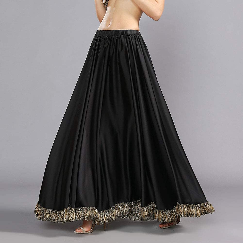 ROYAL SMEELA Falda Flamenca Mujer Gitano 12 Yardas Faldas largas Danza del Vientre 360 Grados Faldas de Baile Trapear la Longitud del Piso Dobladillo Grande Traje de Baile