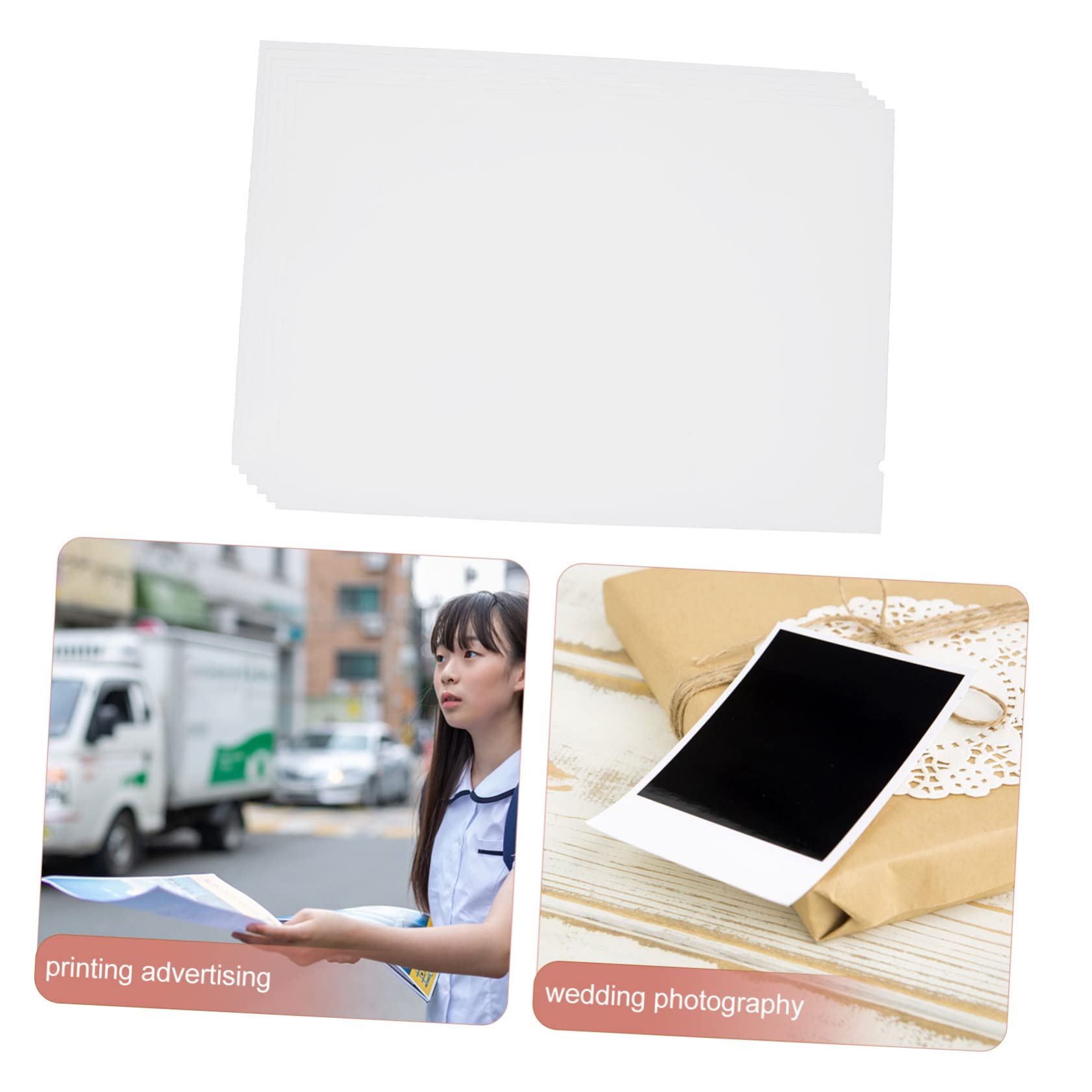 HOMSFOU 5 Set Carta Fotografica Lucida Doppia Faccia Per Stampanti Inkjet Resistente Graffi E Per Foto Pubblicità E Progetti Scolastici 10 Fogli*5