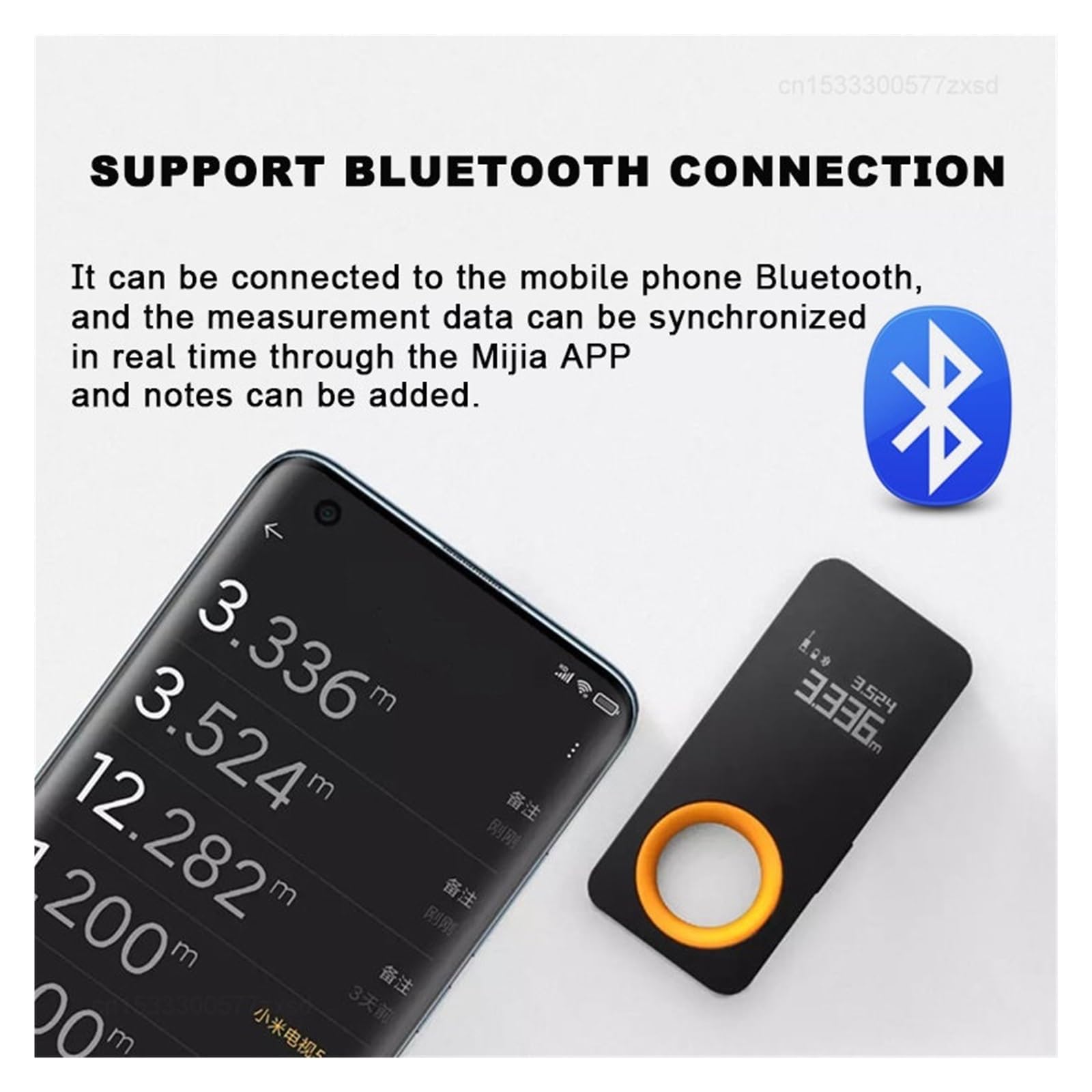 Mini Cinta métrica láser Telémetro Inteligente Pantalla de 30M Medidor Distancia Conectar al teléfono móvil Precisión Flexibilidad Medición