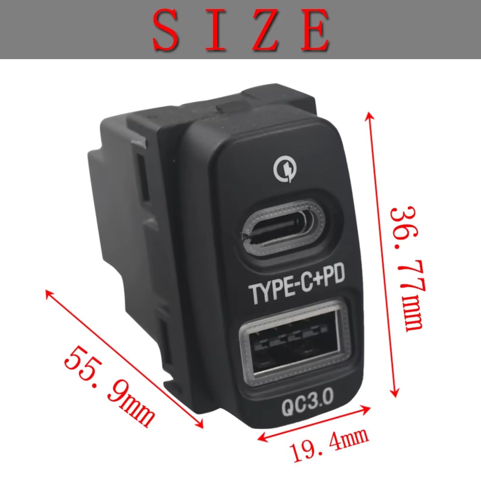 Puerto USB Consola Central Compatible Con Mitsubishi Para Outlander Coche Para Cargador PD Carga Rápida Teléfono Adaptador Salida Puerto USB
