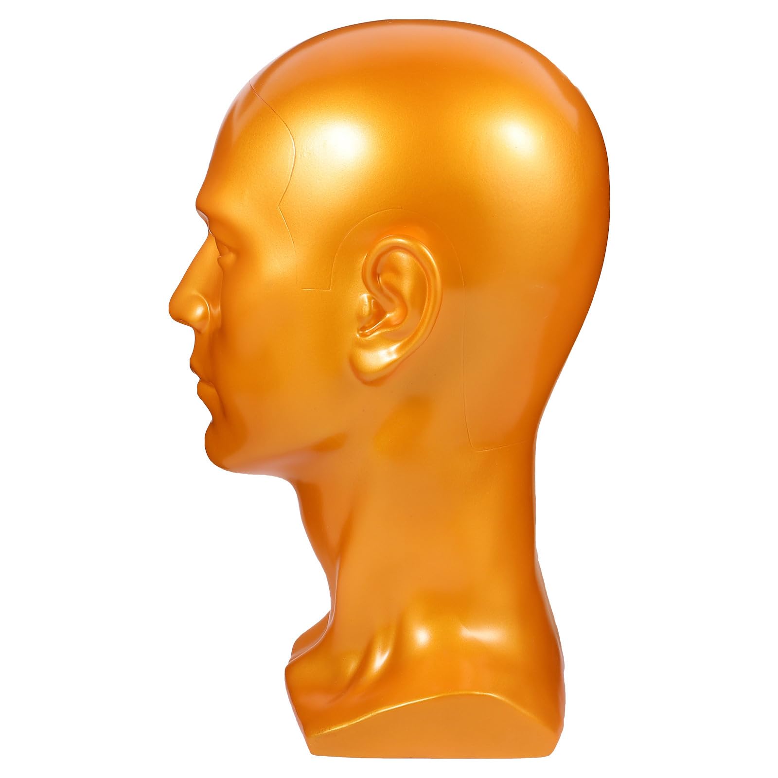 Maniquí de cabeza de PVC masculino Angoily para práctica de trenzado diario y tocados dorados