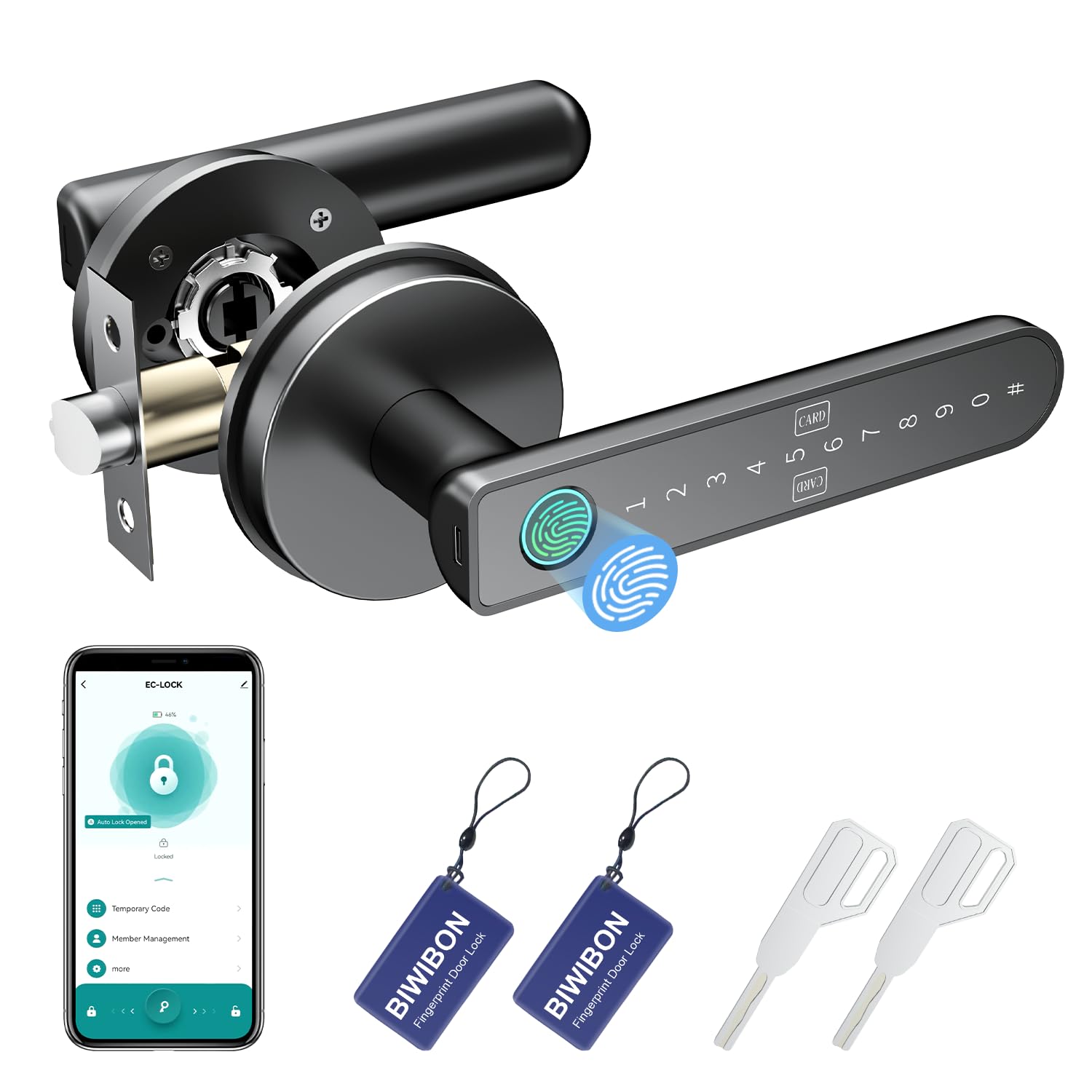BIWIBON Fingerprint Door Lock Knob