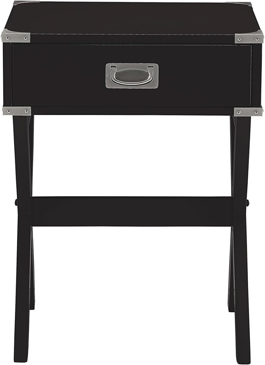 Acme Babs 1-Drawer Wood Square End Table in Black
