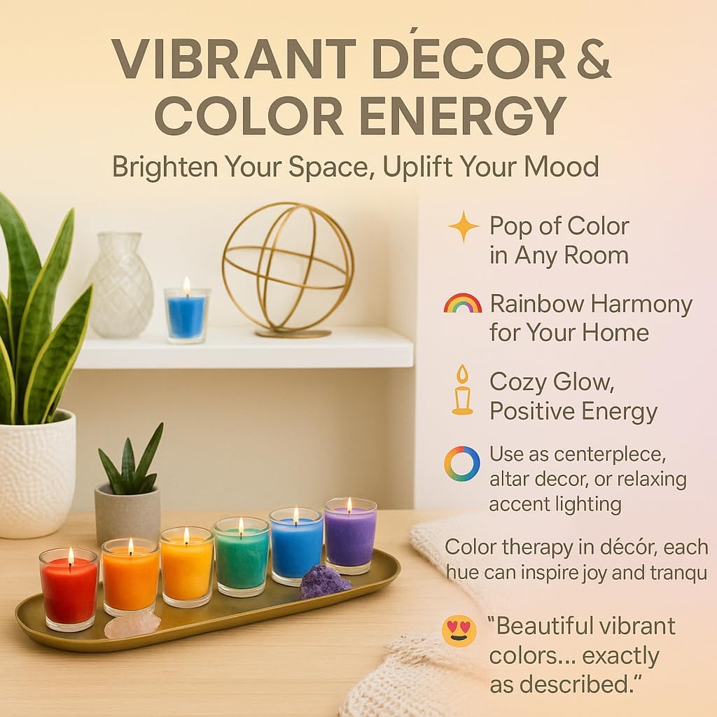 Chakra Scented Candles Gift Set, Natural Soy Wax Aromatherapy Candles for Meditation, Yoga, Relaxation & Stress Relief, Long 8-Hour Burn Each, Calming Spiritual Decor - Image 3