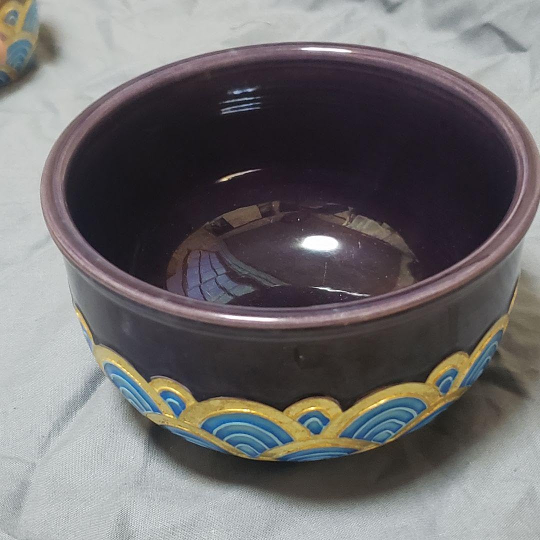 紫交趾 青海波 皆具 山本一如 共箱 茶道具