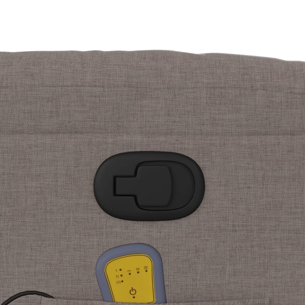 Massagesessel Taupe Stoff Relaxsessel mit Liegefunktion und Vibrationsmassage für Wohnzimmer Büro Lounge Komfort ergonomisches Design