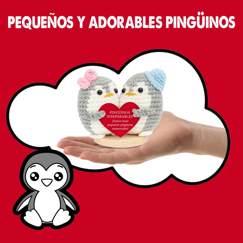 Bramart Pingüinos Enamorados Inseparables, Idea de Regalo Romántico para Pareja San Valentín para él y Ella Cumpleaños Boda Aniversario de Bodas Hombre Mujer Novios Sorpresa de Amor (1, Talla Única)