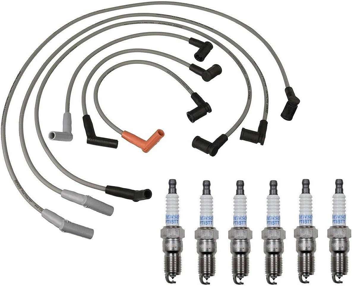 Wire Set 8mm & 6 Platinum TT Spark Plug 0.04 kit Compatible