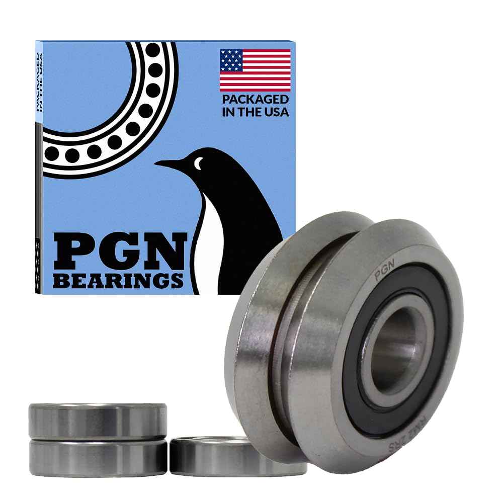PGN - RM2-2RS 3/8" Rubber Sealed V Groove Roller Ball Bearing (4 PCS)