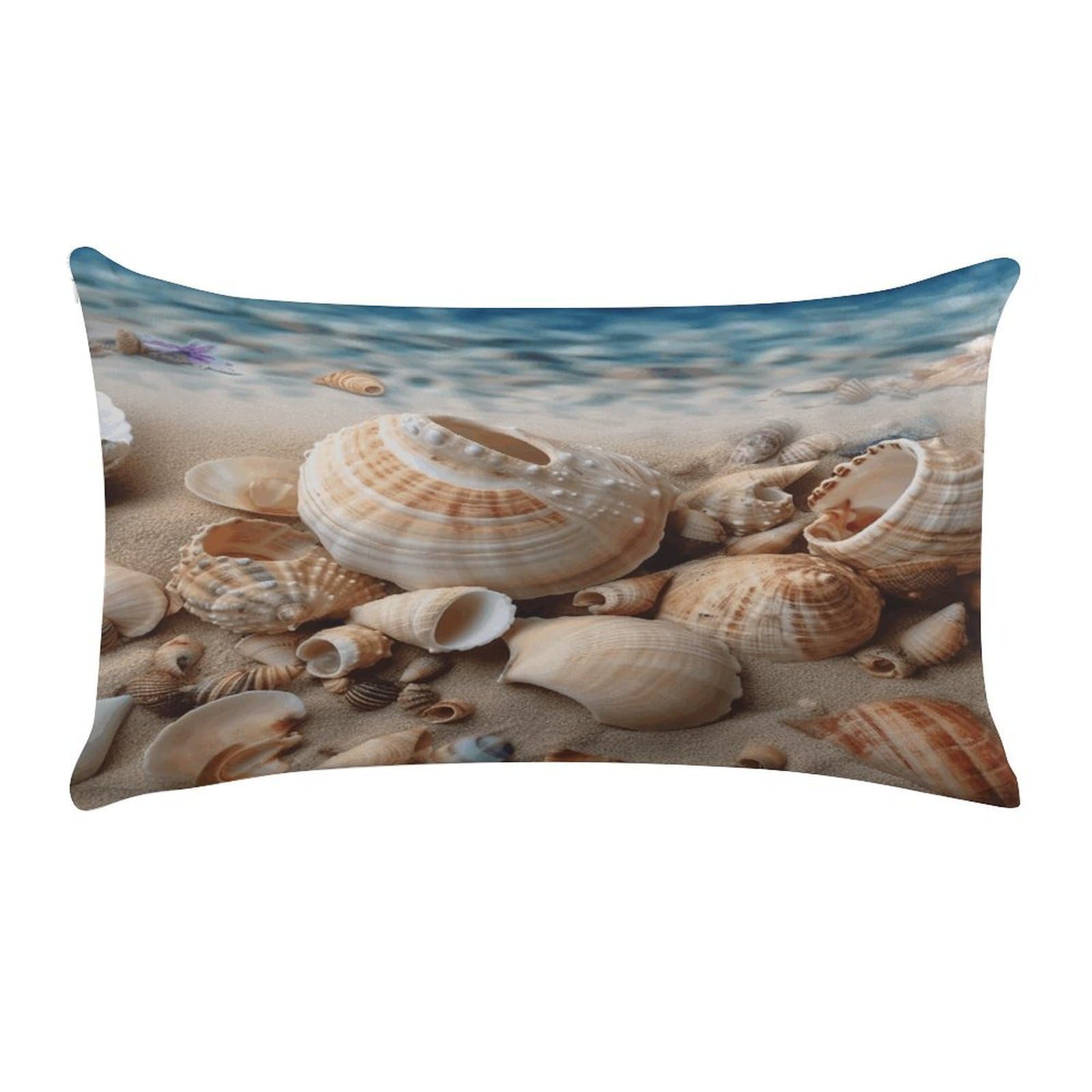 Adfgyerh Style Seashells By The Seashore Pillow Covers，20X12inch,Invisible Zipper Design，Throw Pillow Cover,Short Plush，Ultra-Soft Fabric On Both Sides Home Decor，For Home Sofa Couch