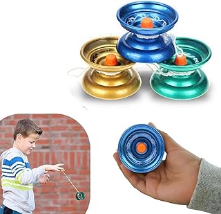 Alloy metal responsive yo-yo, aluminium yo-yo for beginners, stable and sturdy balance type, 1 extra string, suitable for children's play Diameter 5.5cm