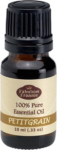 Fabulous Frannie Petitgrain Aceite Esencial 100% Puro, Sin diluir Grado Terapéutico - 0.3 fl oz. Ideal para Aromaterapia!