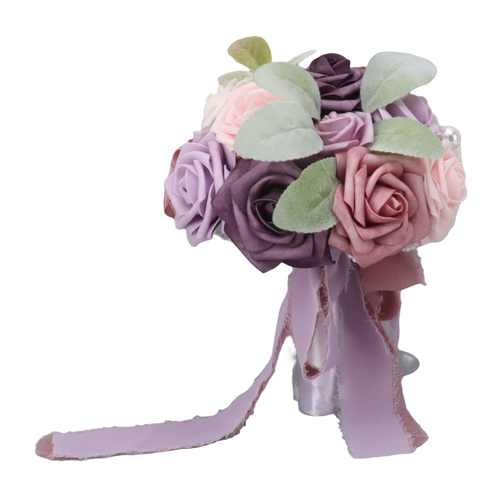 Amazon｜ウェディングブーケ、鮮やかな色の花を保持するロマンチックな